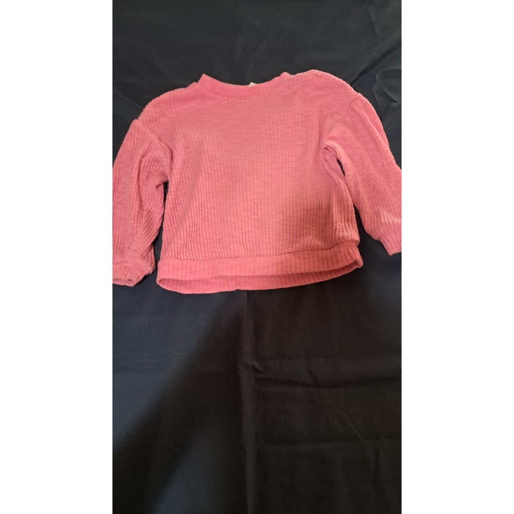 Old Navy Long Sleeve Shirt Girls 3T Pink Ribbed Knit Pullover Top Casual